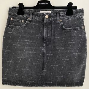 AUTHENTIC BALENCIAGA LOGO PRINT SKIRT